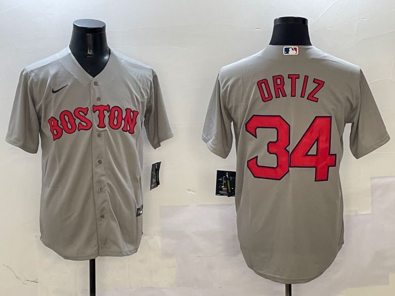 Men Boston Red Sox 34 Ortiz Grey Game 2025 Nike MLB Jersey style 6